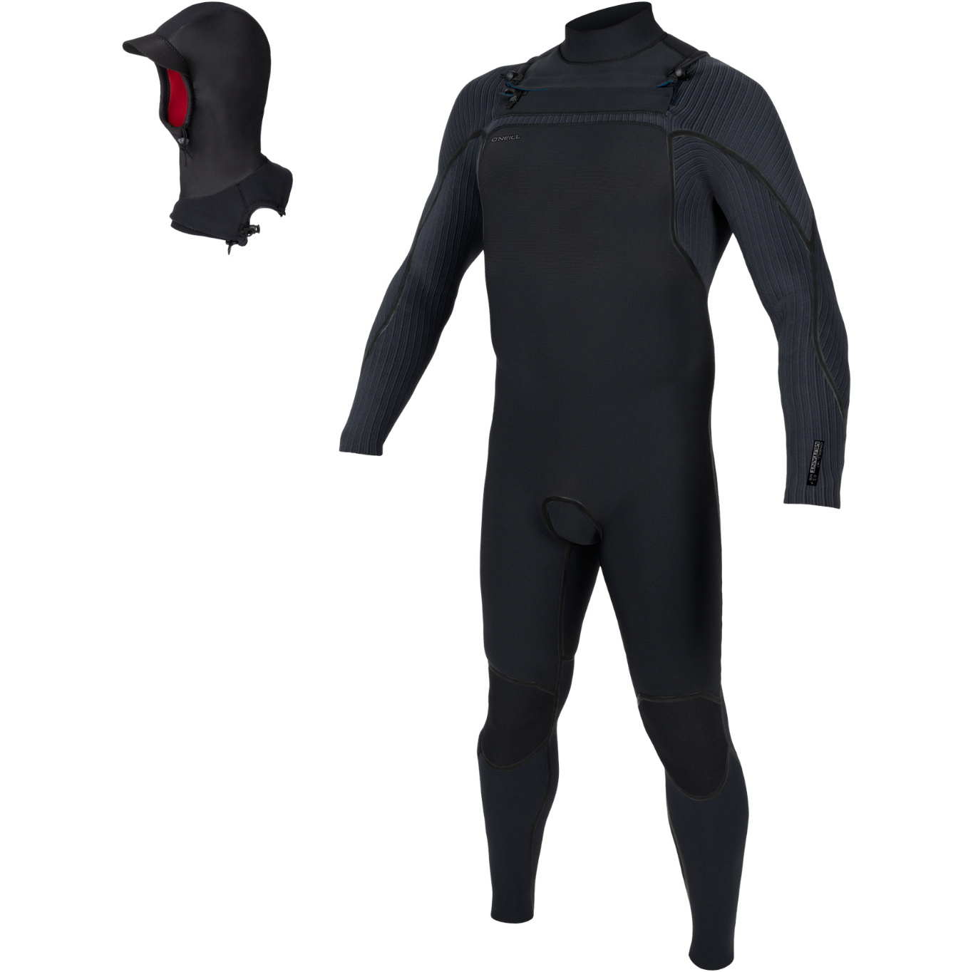 2026 O'Neill Mens Mutant+ 4/3mm Chest Zip Hooded Wetsuit 5724 - Black